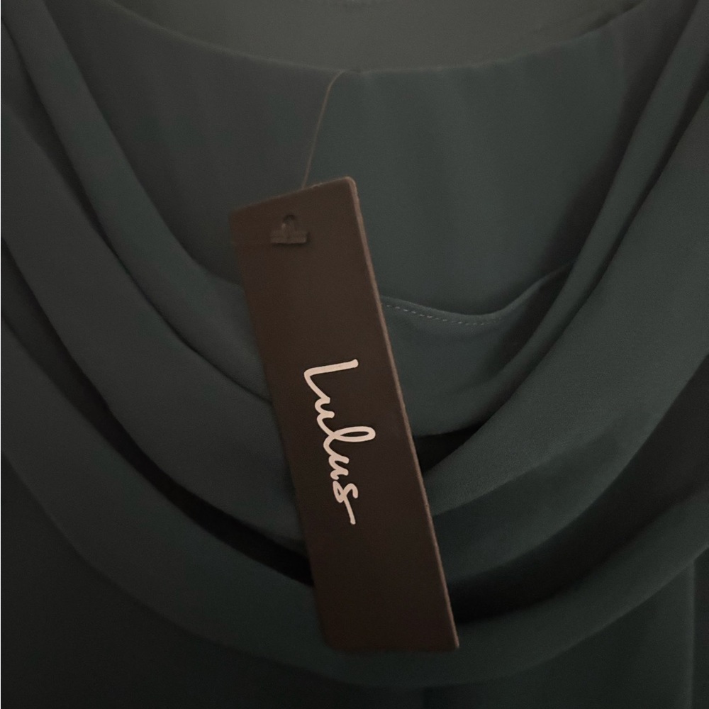 Lulu's Teal Cowl Neck Evening Dress